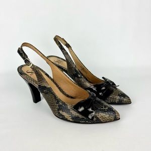 Sofft Alana Mocha Python Print Slingback Pumps 8.5